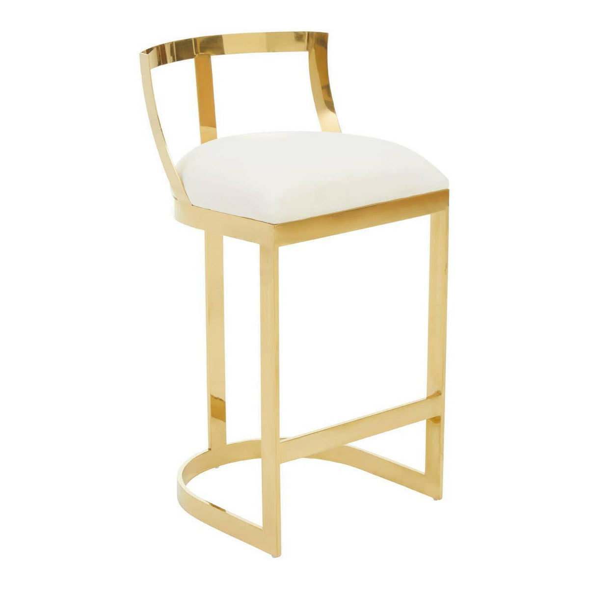 Azalea Ivory Velvet Bar Stool.