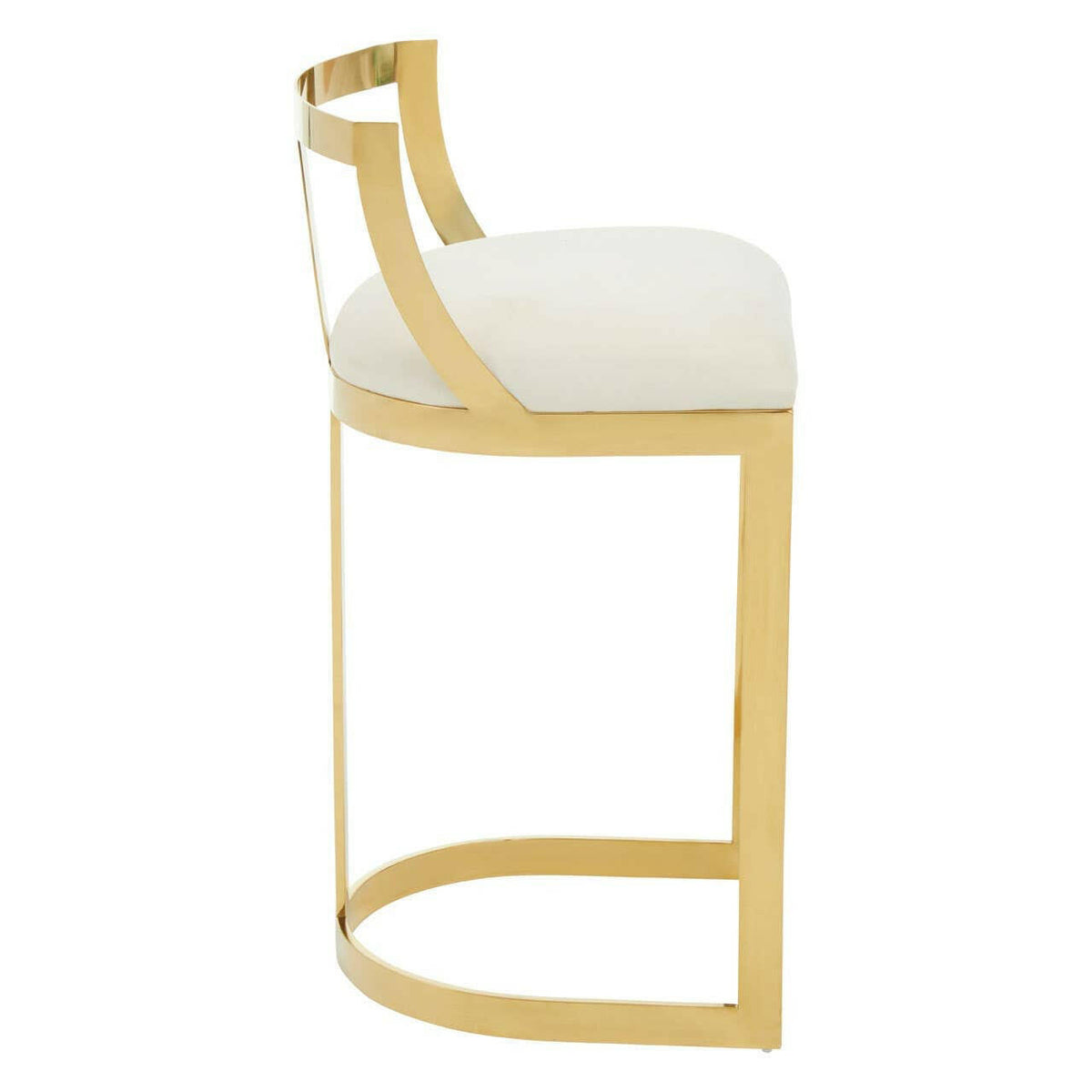 Azalea Ivory Velvet Bar Stool.