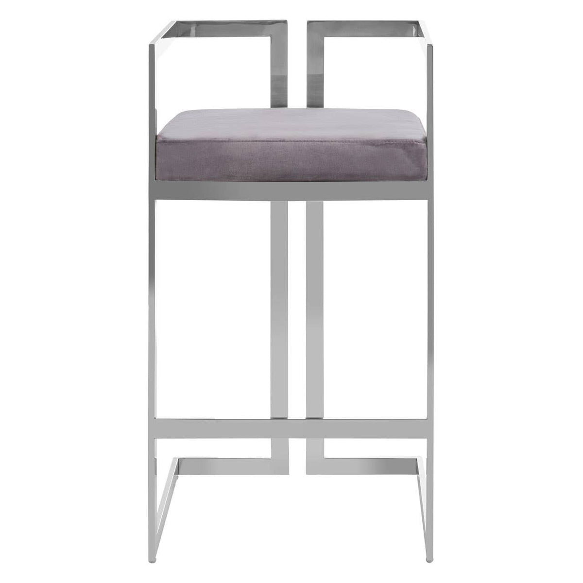 Azelia Grey Velvet Bar Stool.