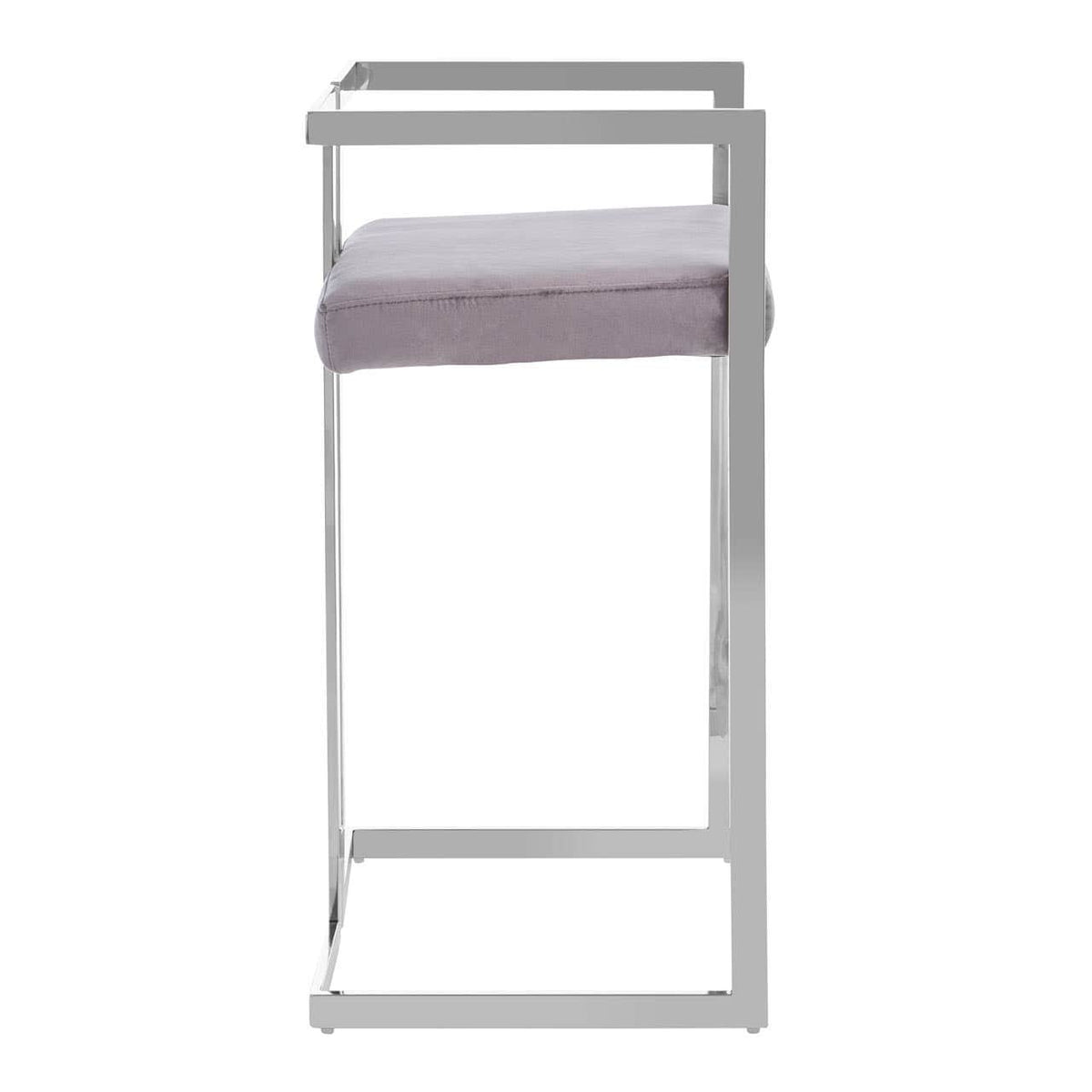 Azelia Grey Velvet Bar Stool.