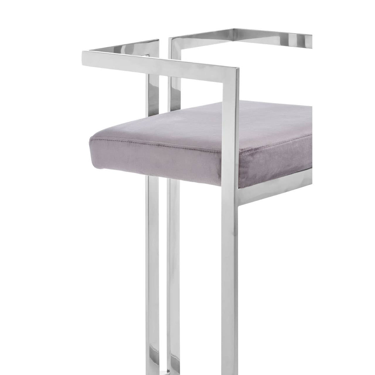 Azelia Grey Velvet Bar Stool.