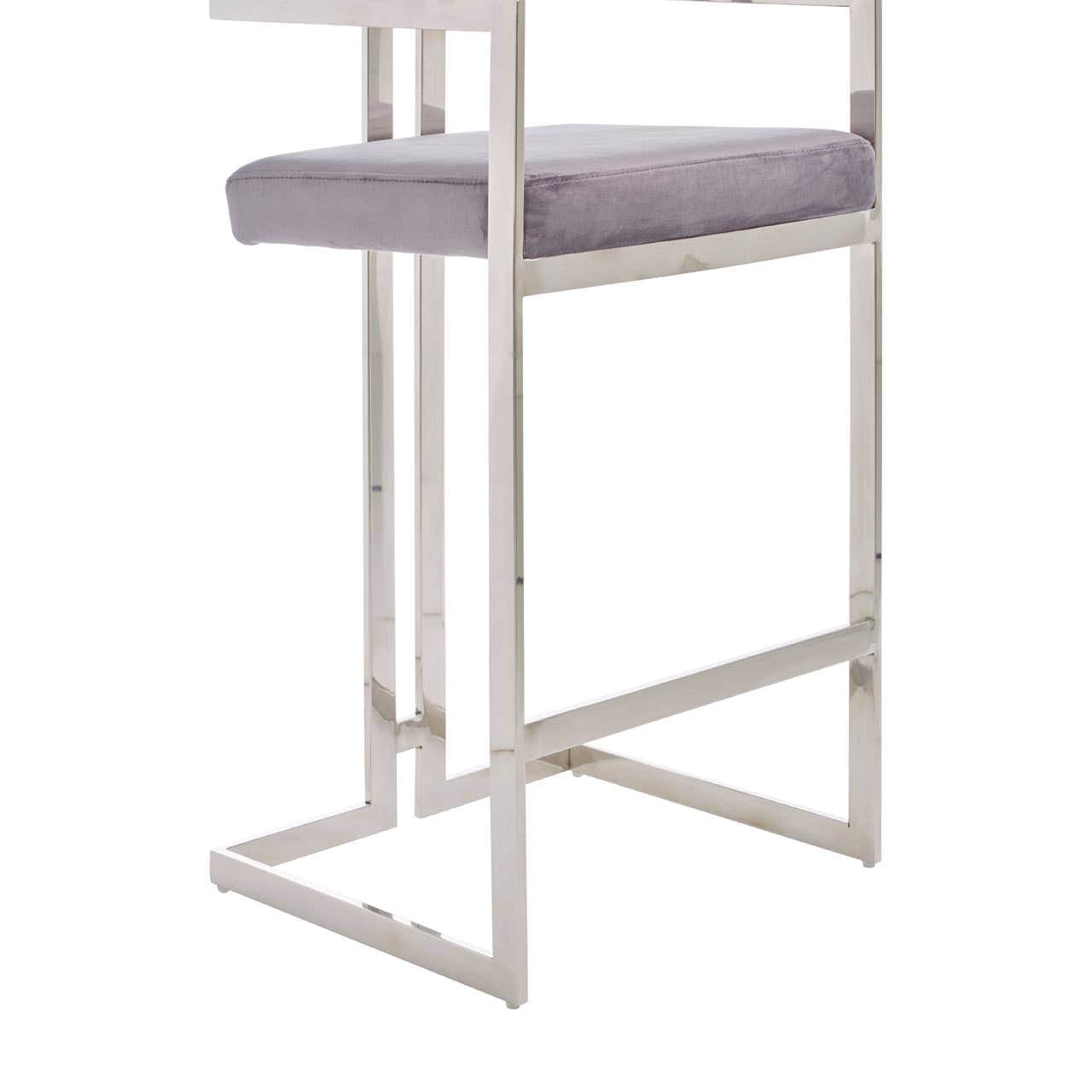 Noosa & Co. Dining Azelia Grey Velvet Bar Stool House of Isabella UK