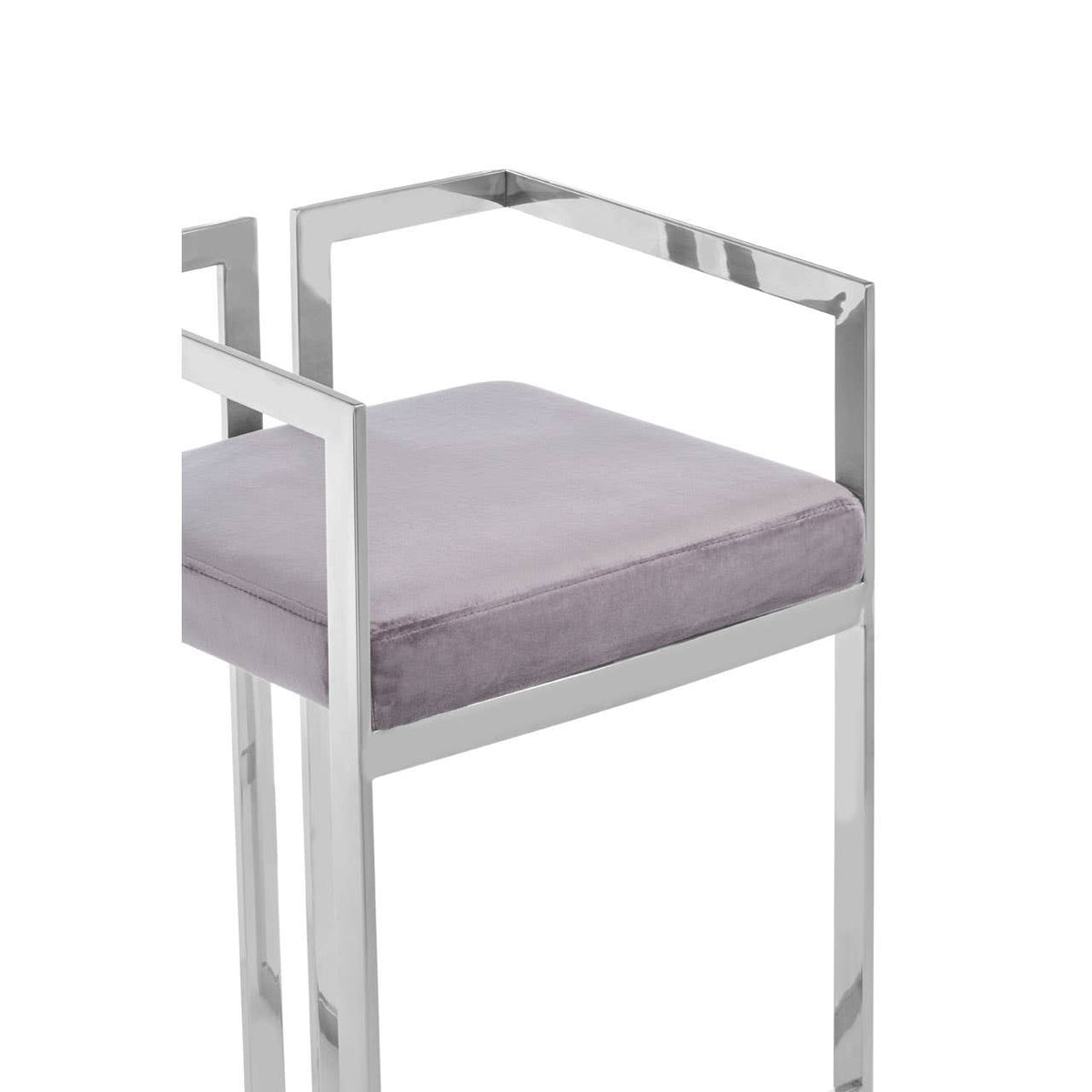 Azelia Grey Velvet Bar Stool.