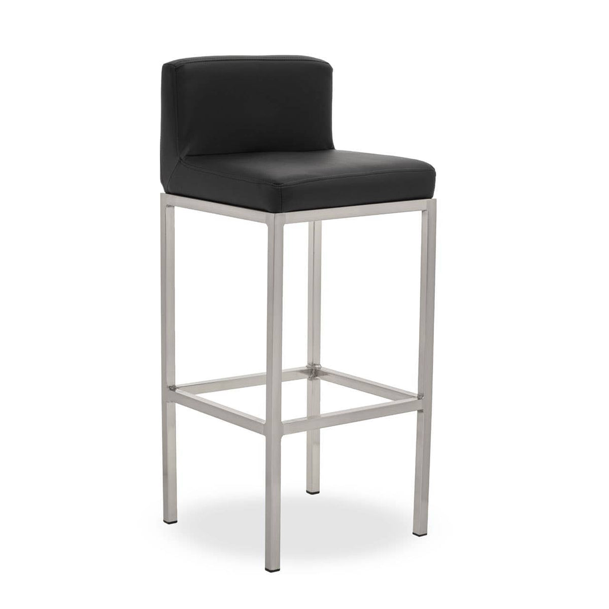 Baina Black Pu And Chrome Finish Bar Chair.