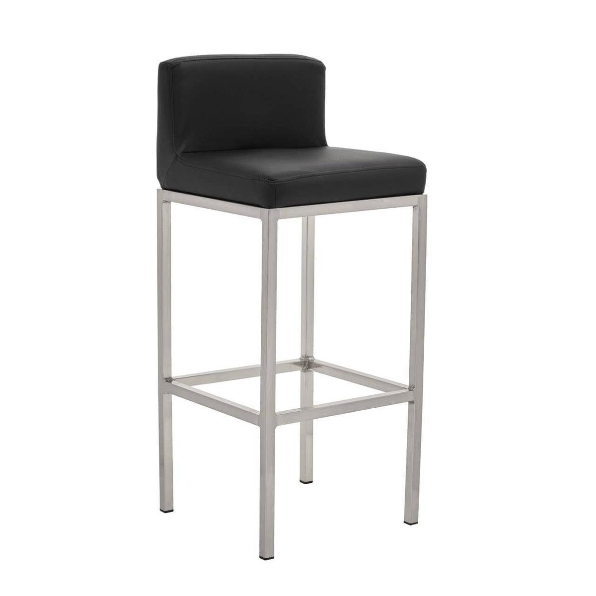 Baina Black Pu And Chrome Finish Bar Chair.