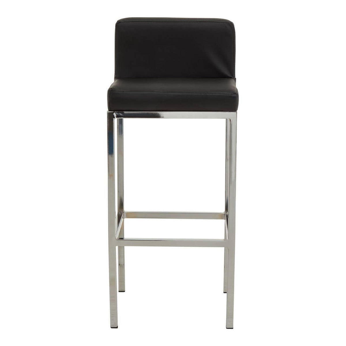 Baina Black Pu And Chrome Finish Bar Chair.