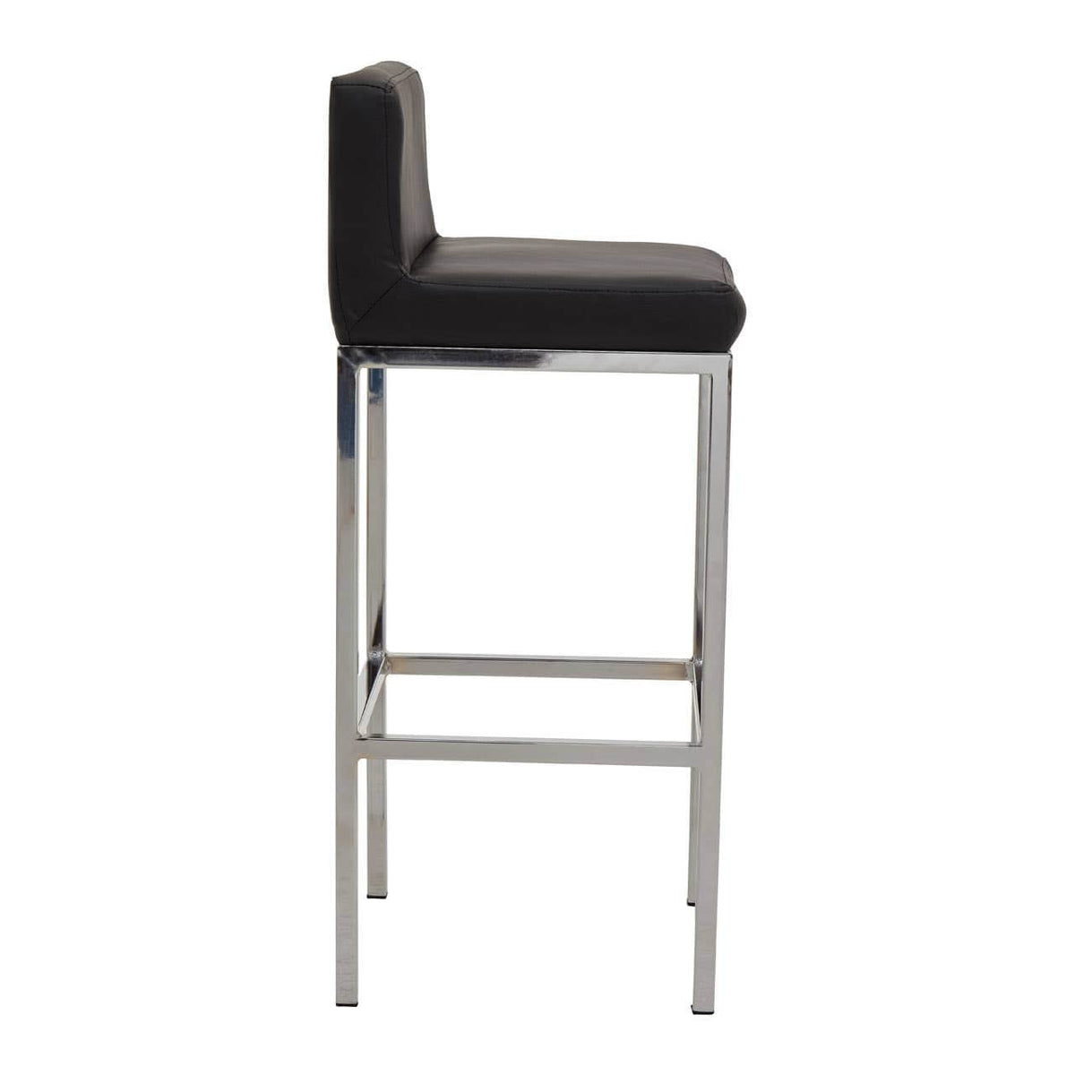 Baina Black Pu And Chrome Finish Bar Chair.
