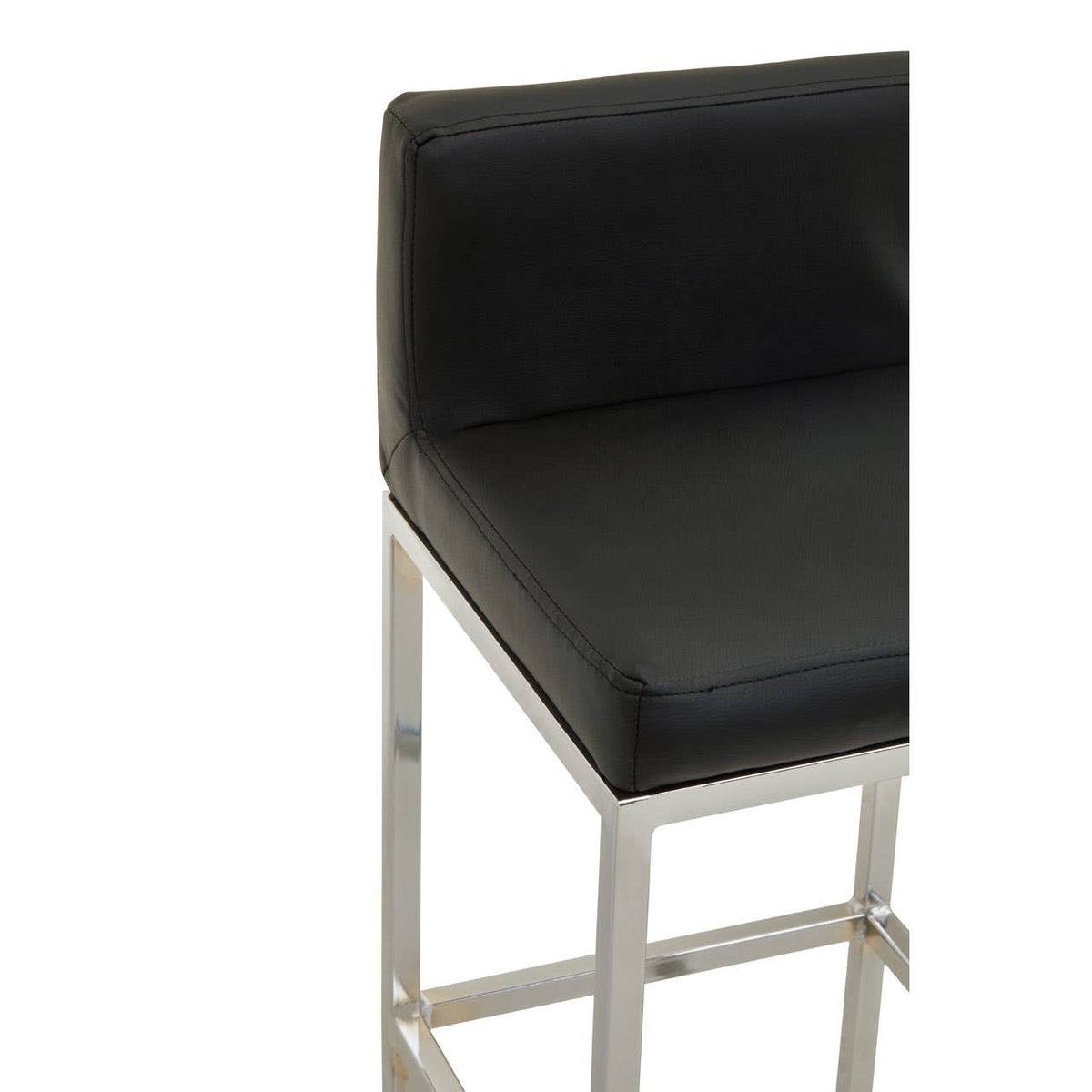 Baina Black Pu And Chrome Finish Bar Chair.