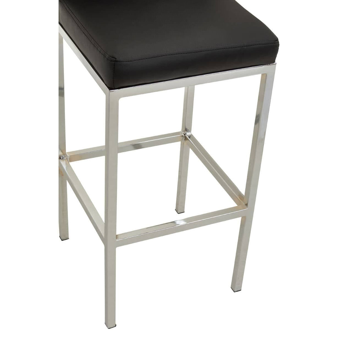 Baina Black Pu And Chrome Finish Bar Chair.