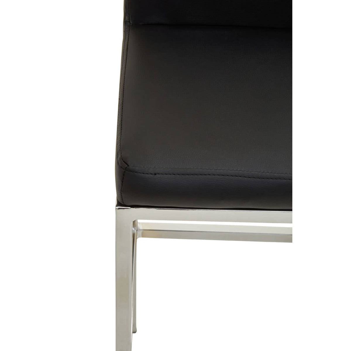 Baina Black Pu And Chrome Finish Bar Chair.