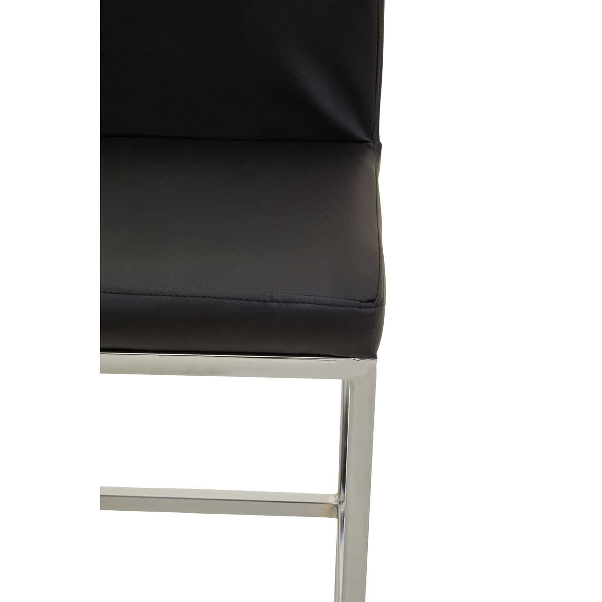 Baina Black Pu And Chrome Finish Bar Chair.