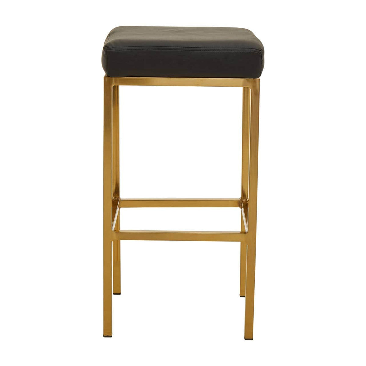 Baina Black Pu And Gold Finish Bar Stool.