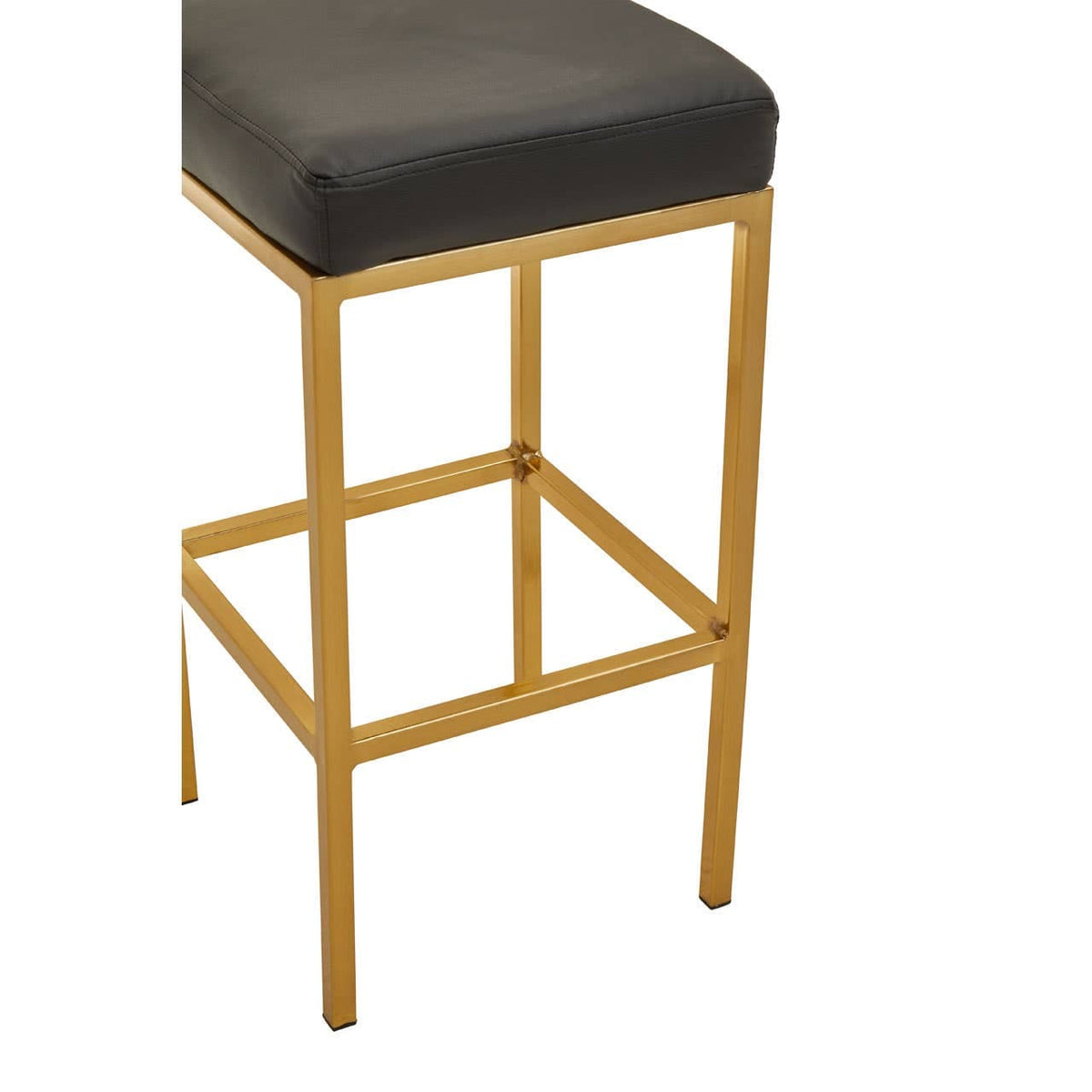 Baina Black Pu And Gold Finish Bar Stool.