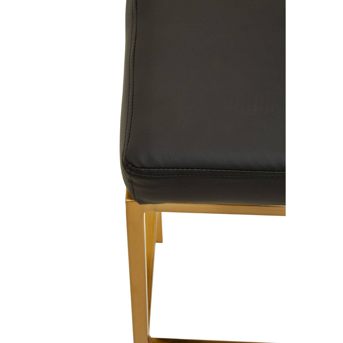 Baina Black Pu And Gold Finish Bar Stool.