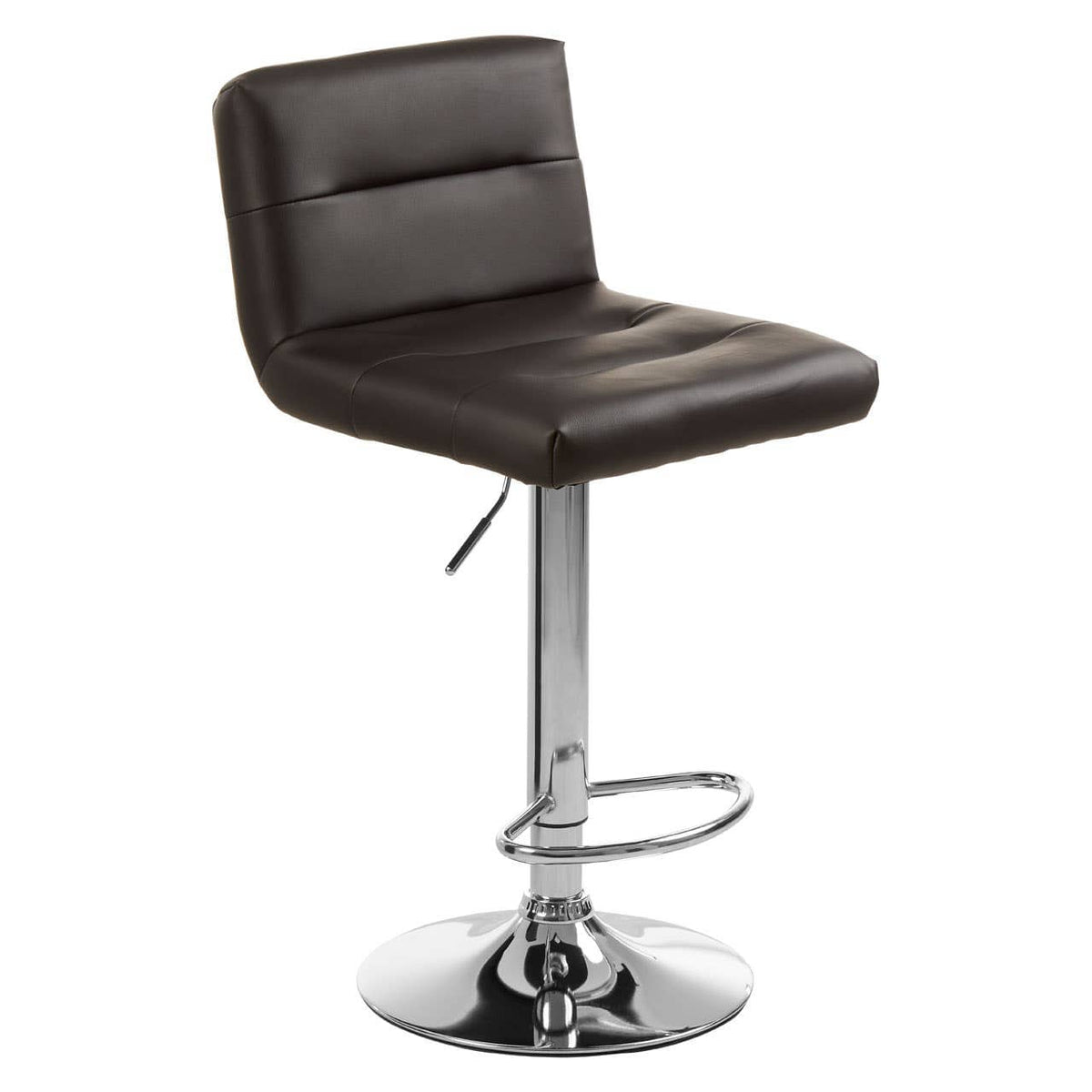 Baina Black Seat Bar Stool With Chrome Base.