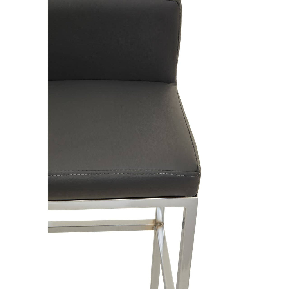 Baina Dark Grey And Chrome Finish Bar Chair.