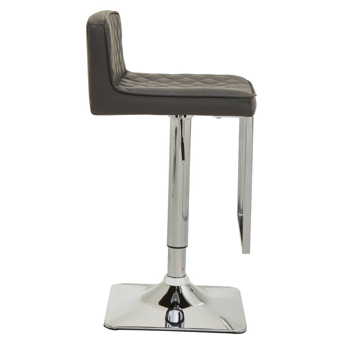 Baina Dark Grey And Chrome Square Base Bar Stool.