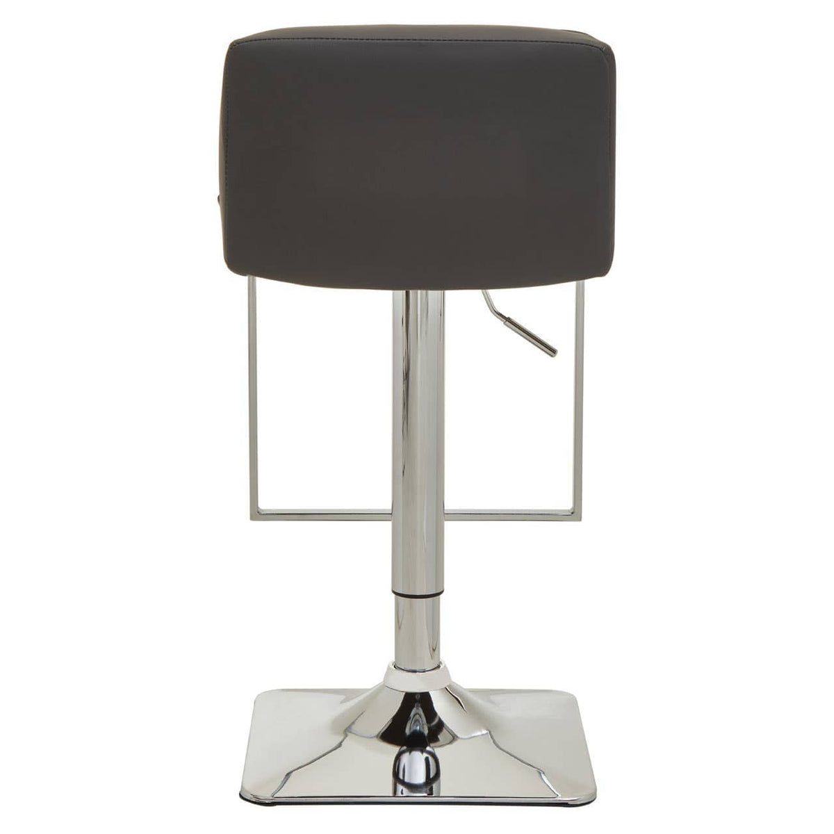Baina Dark Grey And Chrome Square Base Bar Stool.