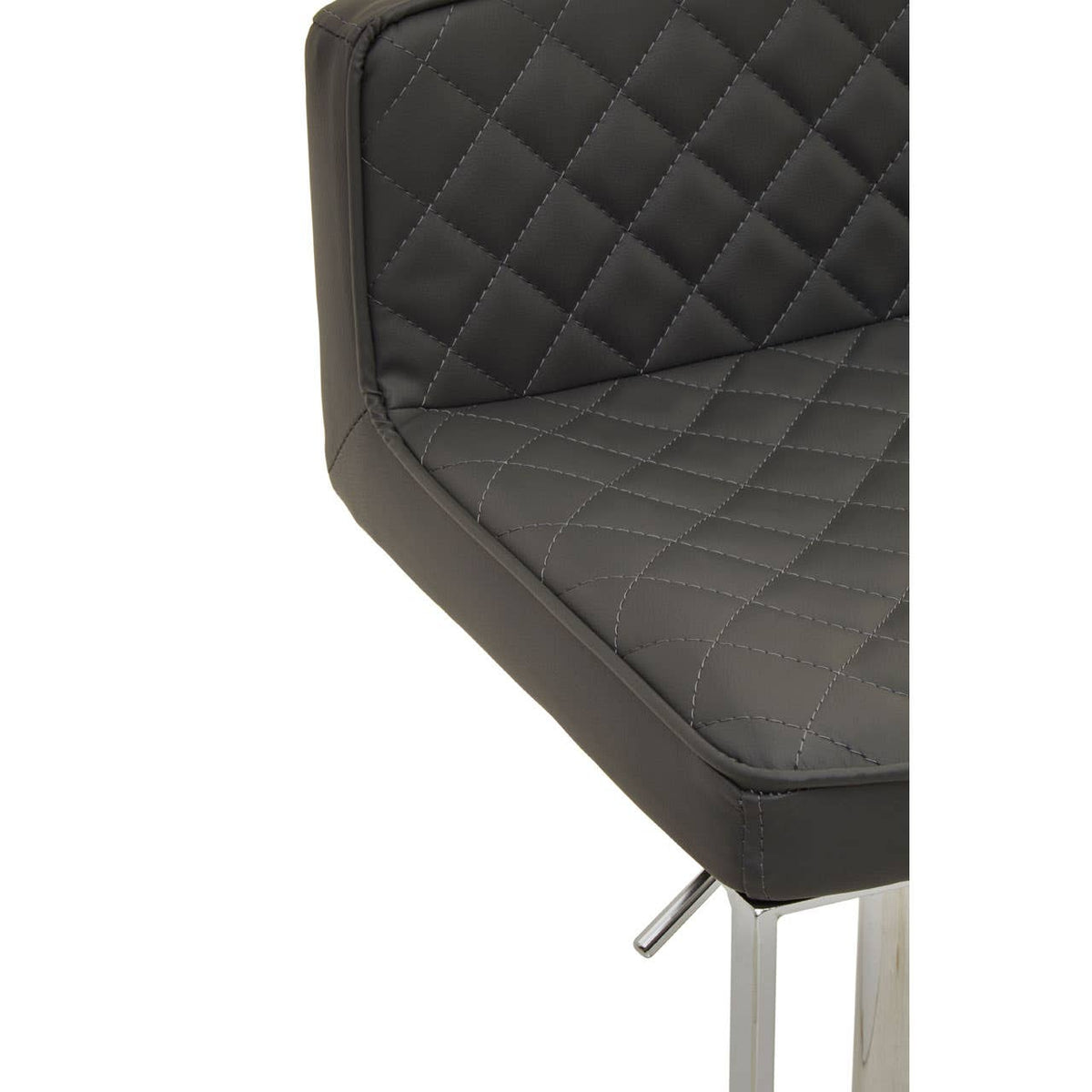 Baina Dark Grey And Chrome Square Base Bar Stool.