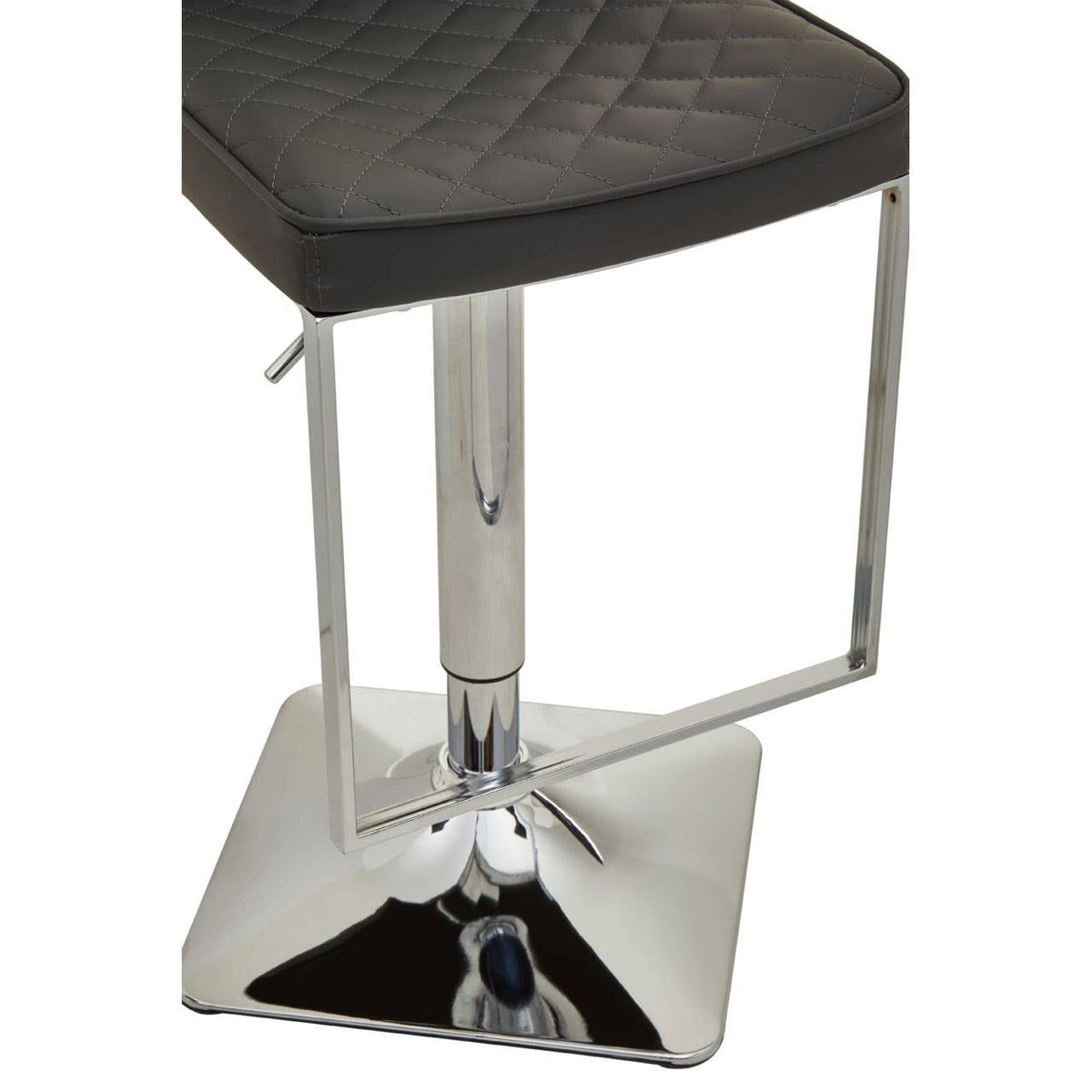 Baina Dark Grey And Chrome Square Base Bar Stool.