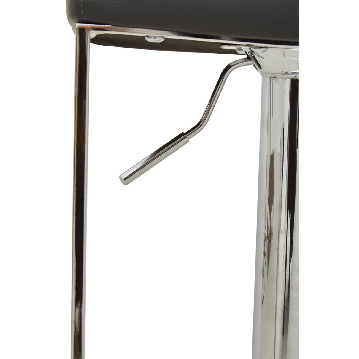 Baina Dark Grey And Chrome Square Base Bar Stool.