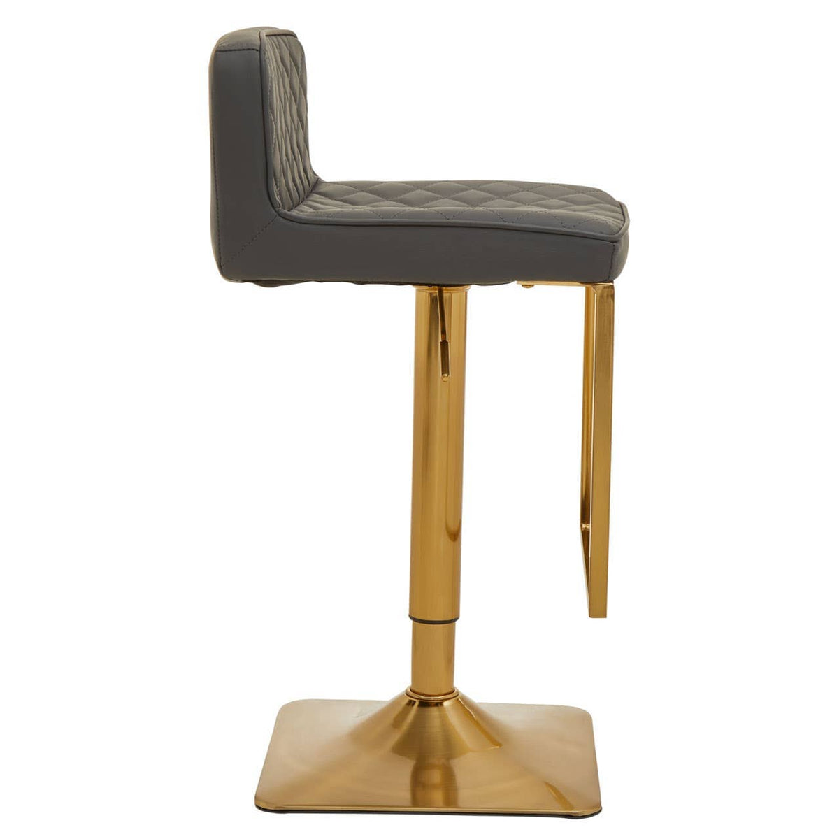 Baina Dark Grey And Gold Square Base Bar Stool.