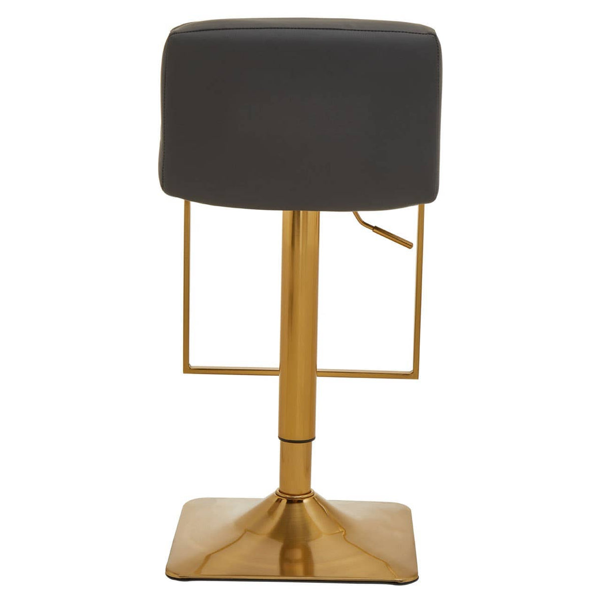 Baina Dark Grey And Gold Square Base Bar Stool.