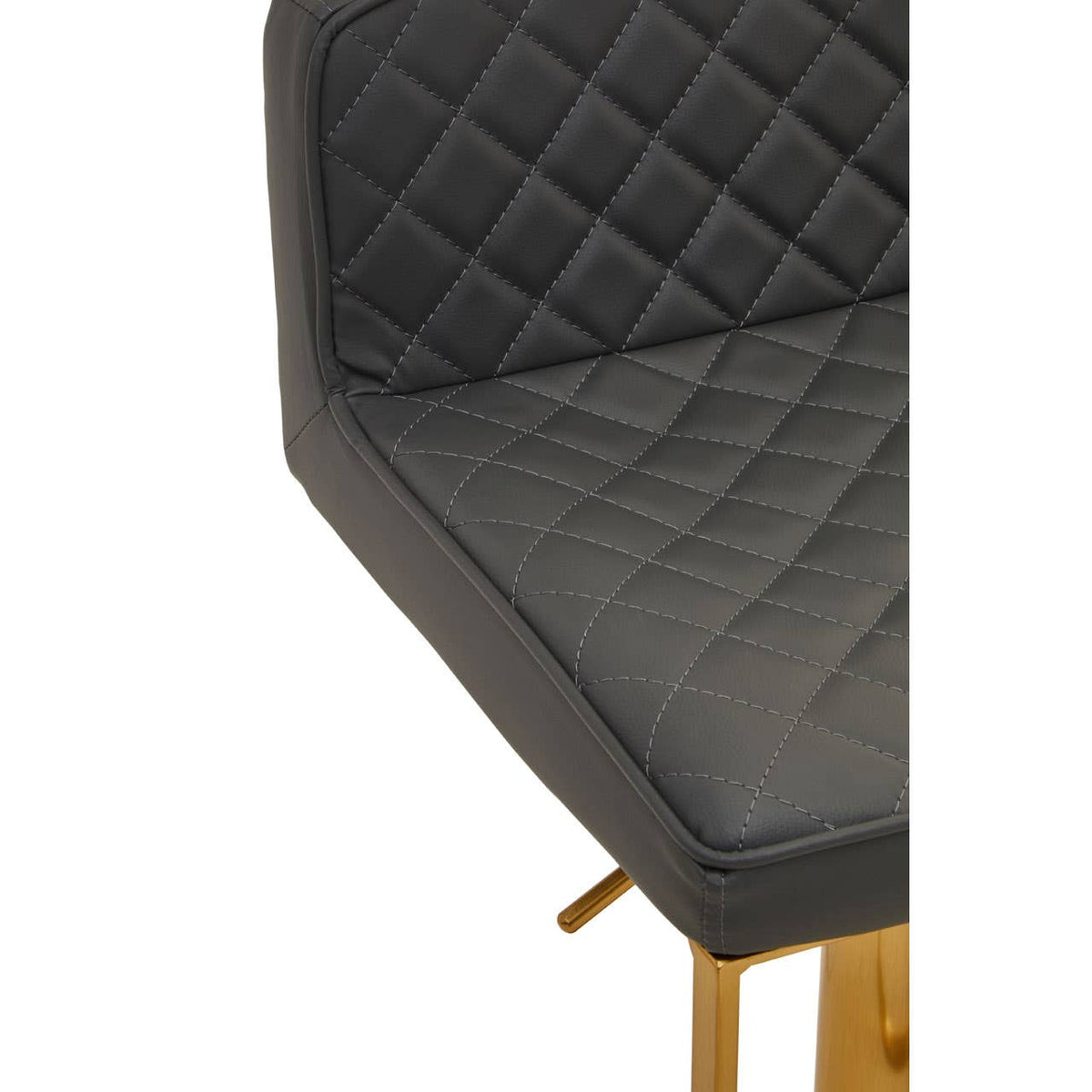 Baina Dark Grey And Gold Square Base Bar Stool.