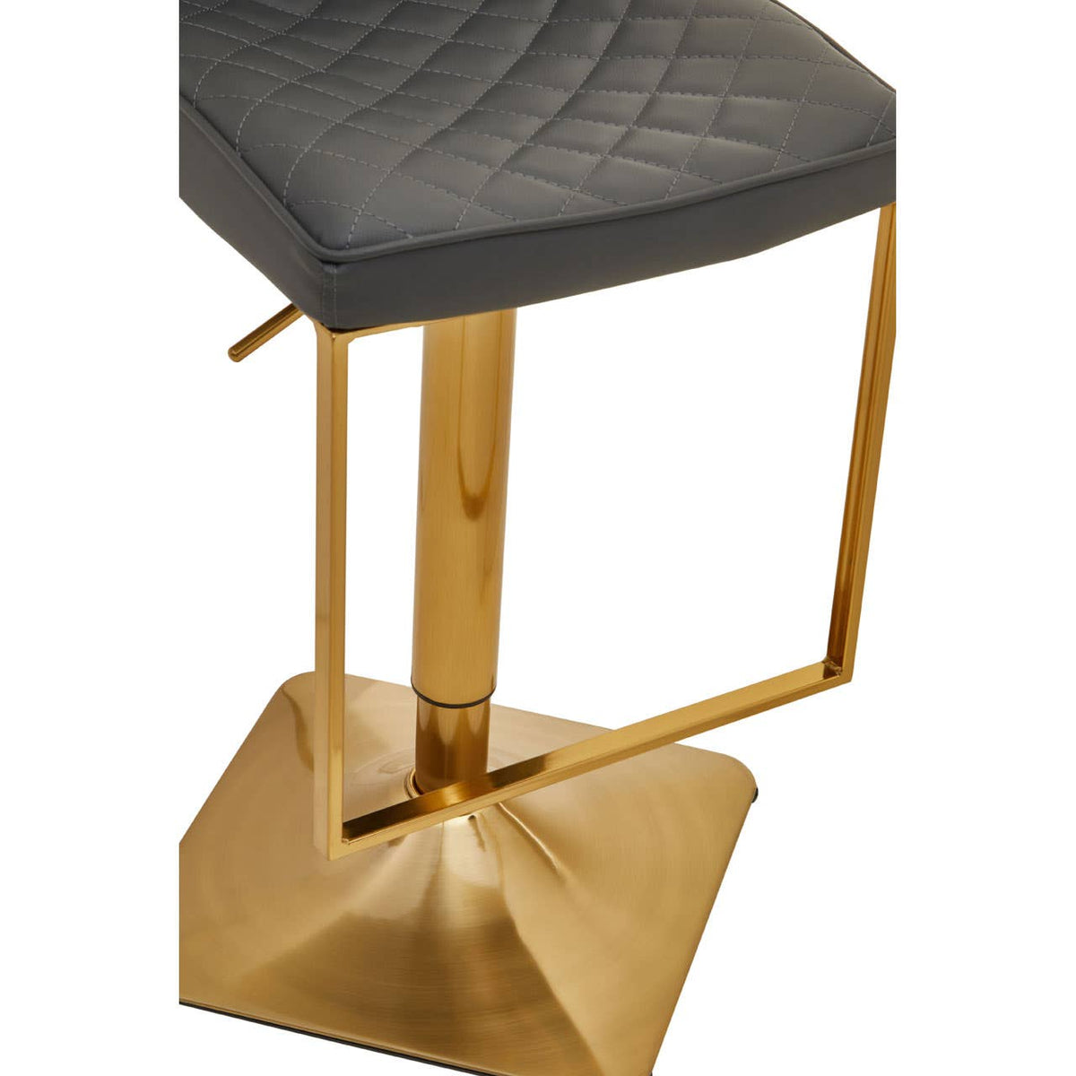 Baina Dark Grey And Gold Square Base Bar Stool.