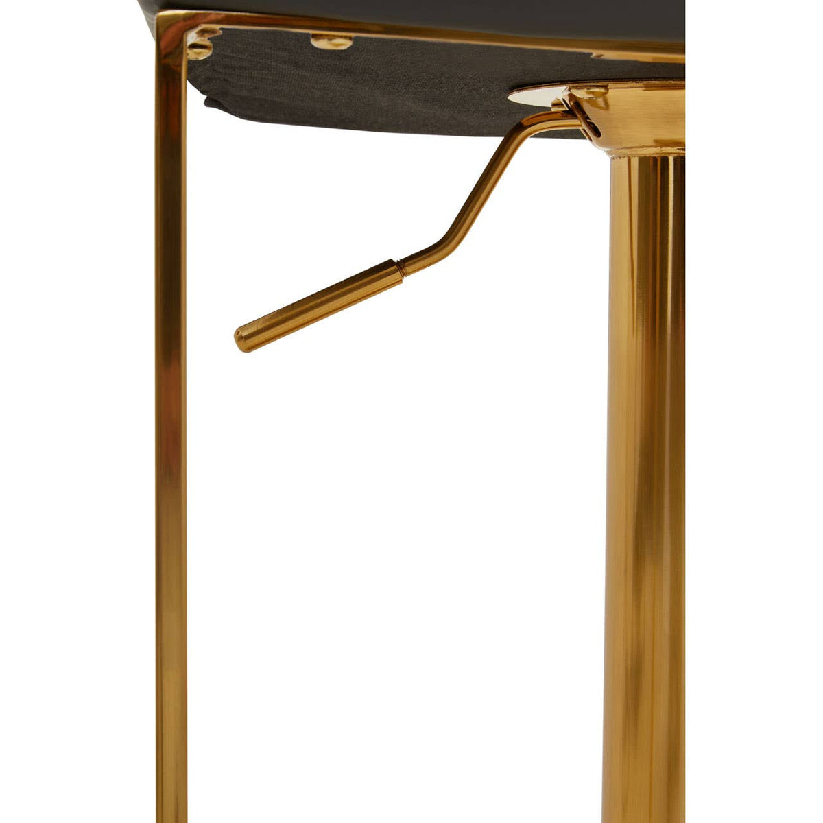 Baina Dark Grey And Gold Square Base Bar Stool.