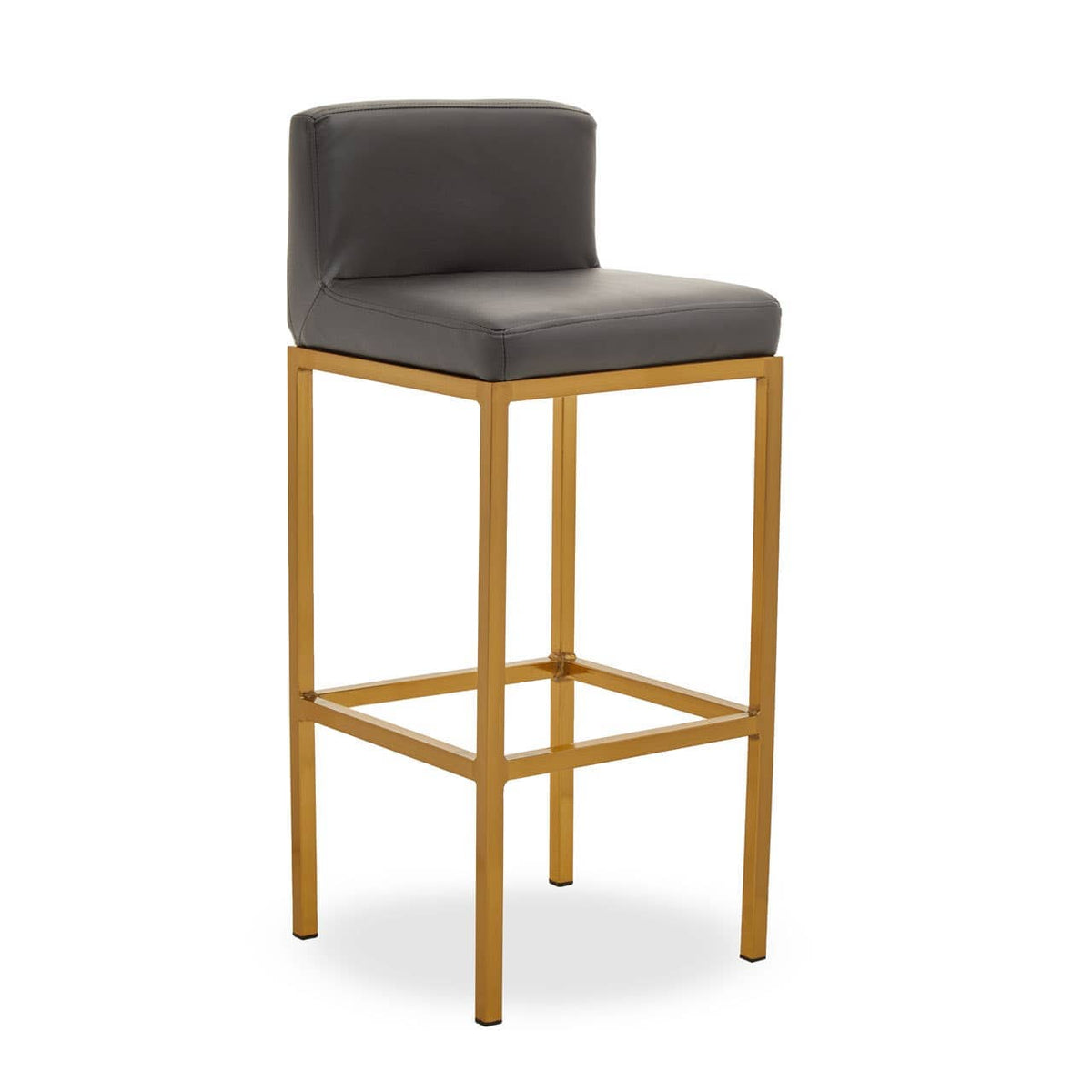 Baina Dark Grey Pu And Gold Finish Bar Chair.