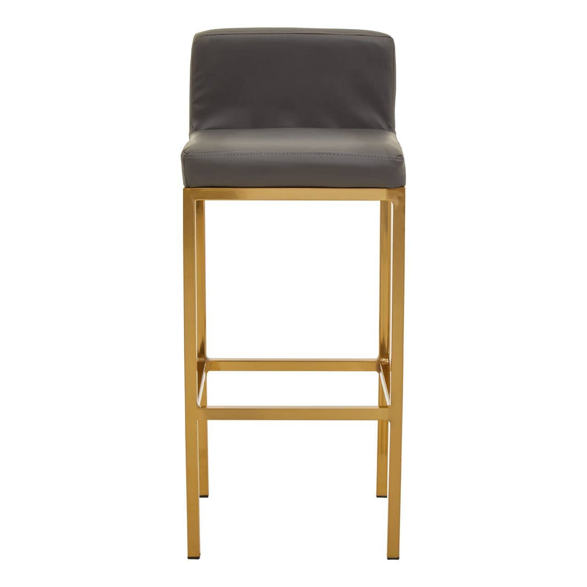 Baina Dark Grey Pu And Gold Finish Bar Chair.