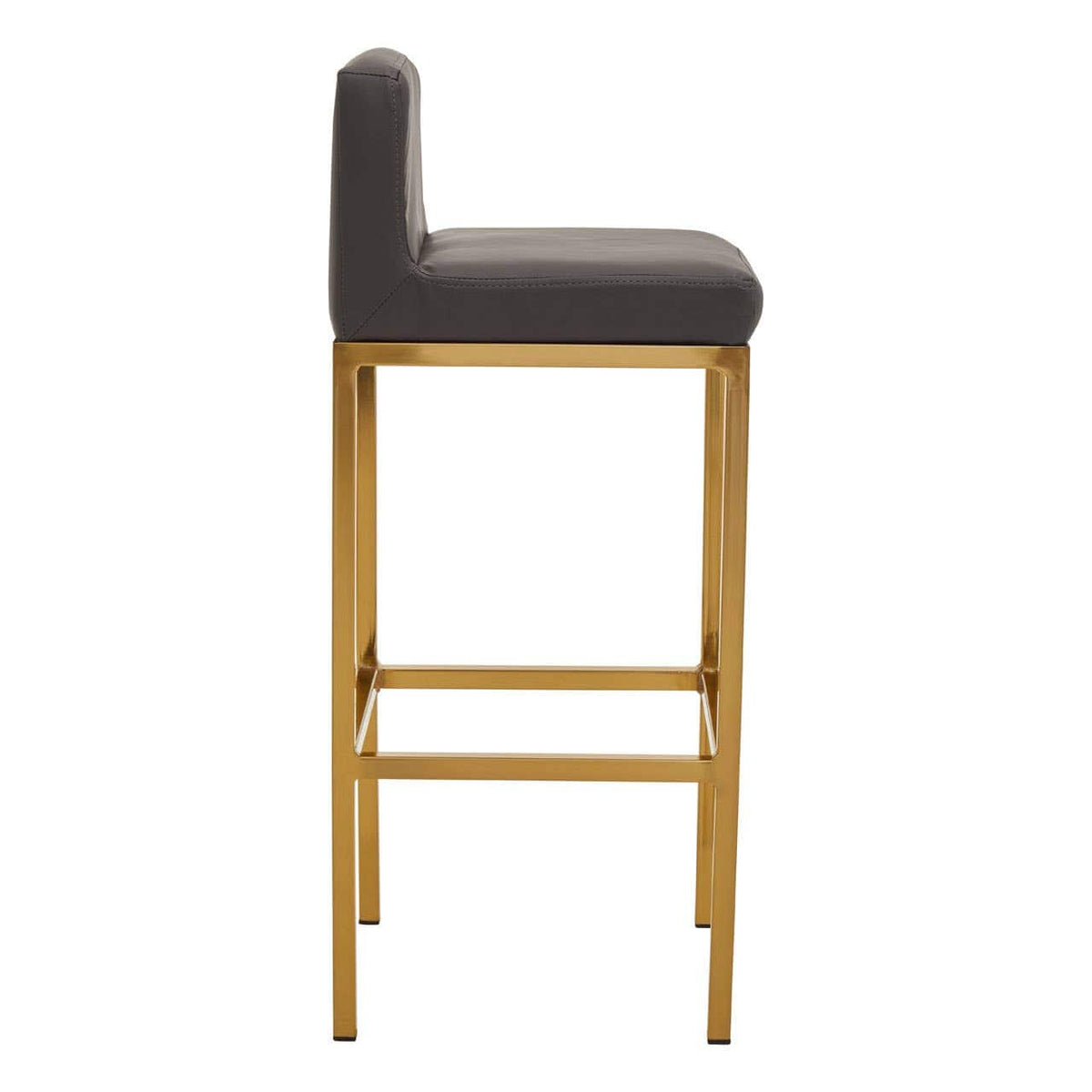 Baina Dark Grey Pu And Gold Finish Bar Chair.