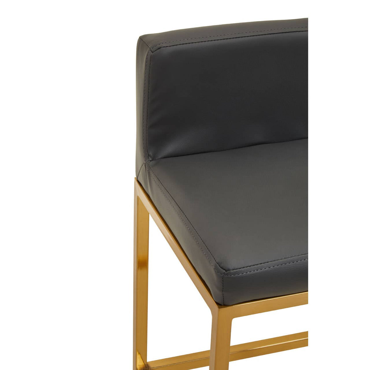 Baina Dark Grey Pu And Gold Finish Bar Chair.