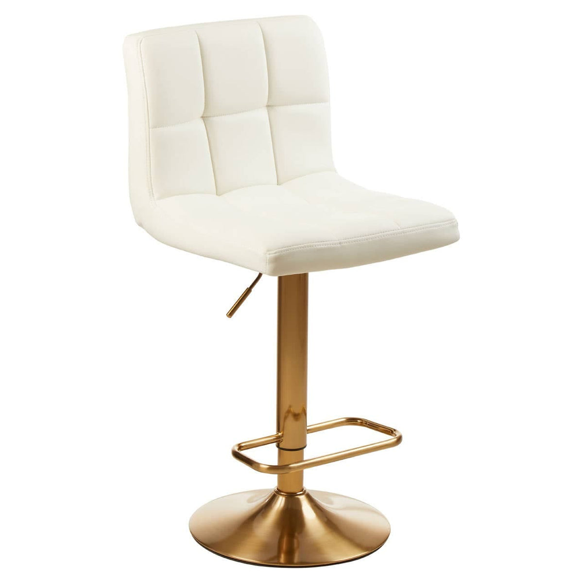 Baina Gold And White Finish Bar Stool.