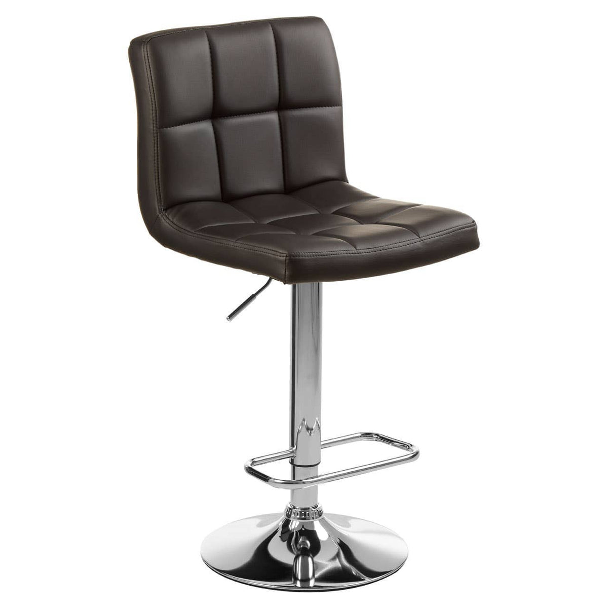 Baina Quilted Bar Stool With Chrome Base.