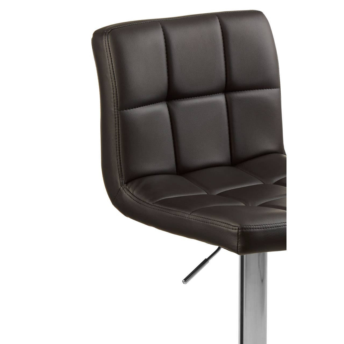 Baina Quilted Bar Stool With Chrome Base.