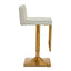 Baina White And Gold Bar Stool With Square Base.