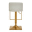 Baina White And Gold Bar Stool With Square Base.