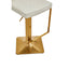 Baina White And Gold Bar Stool With Square Base.