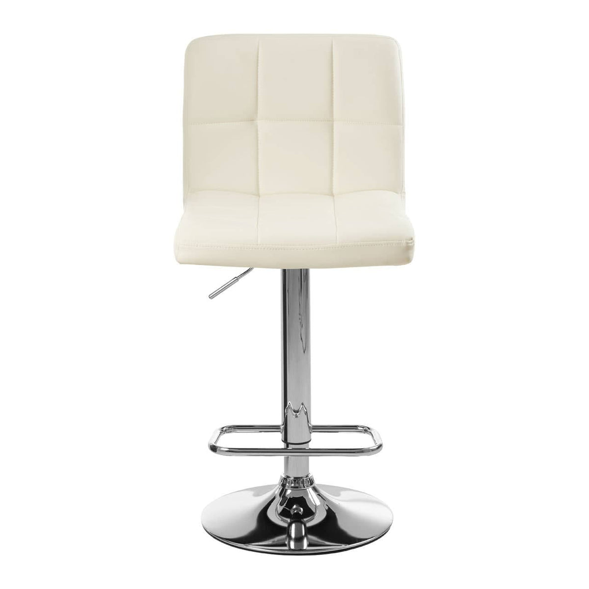 Baina White Quilted Chrome Base Bar Stool.