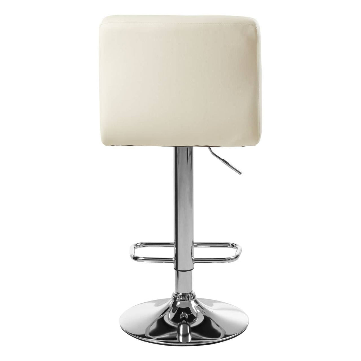 Baina White Quilted Chrome Base Bar Stool.