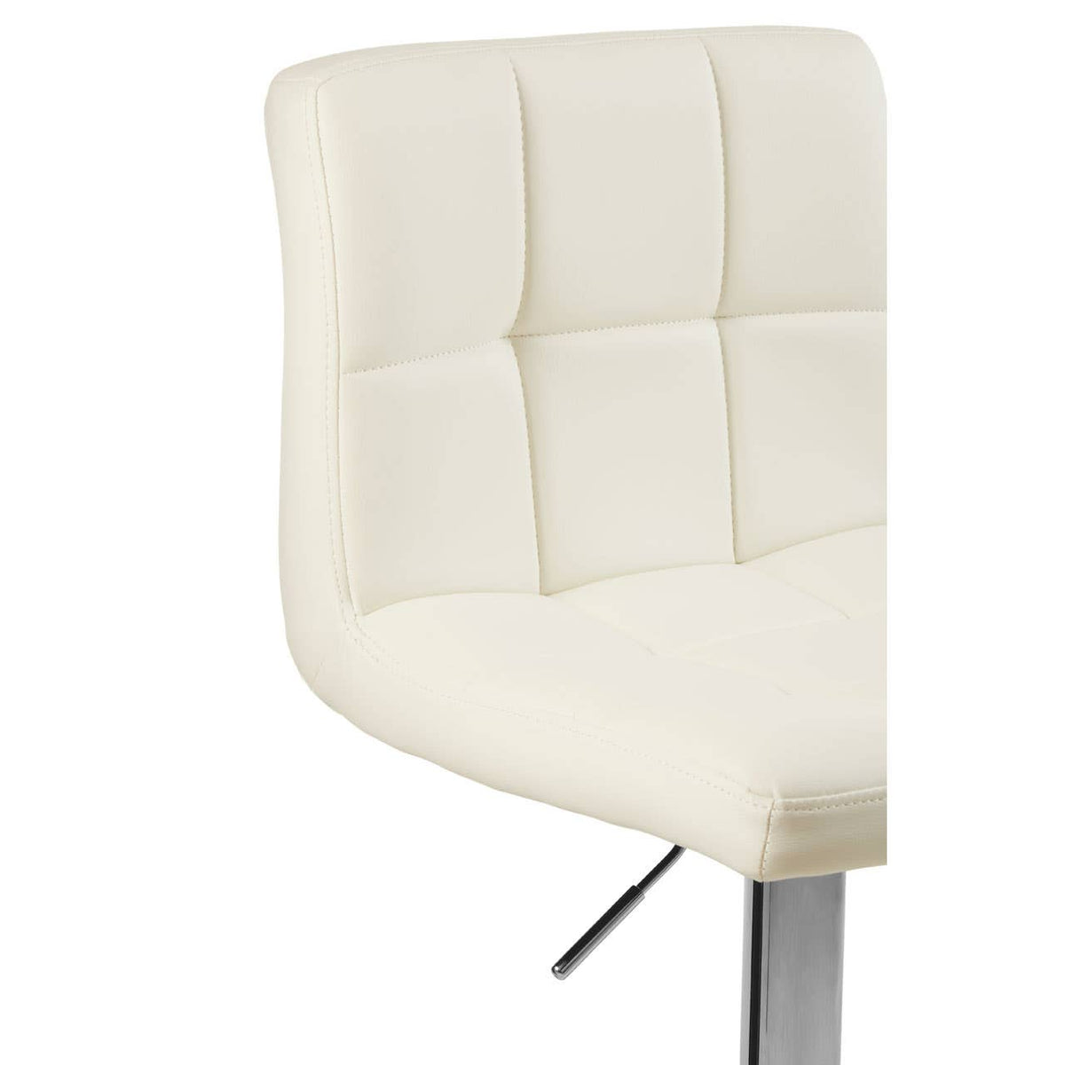 Baina White Quilted Chrome Base Bar Stool.