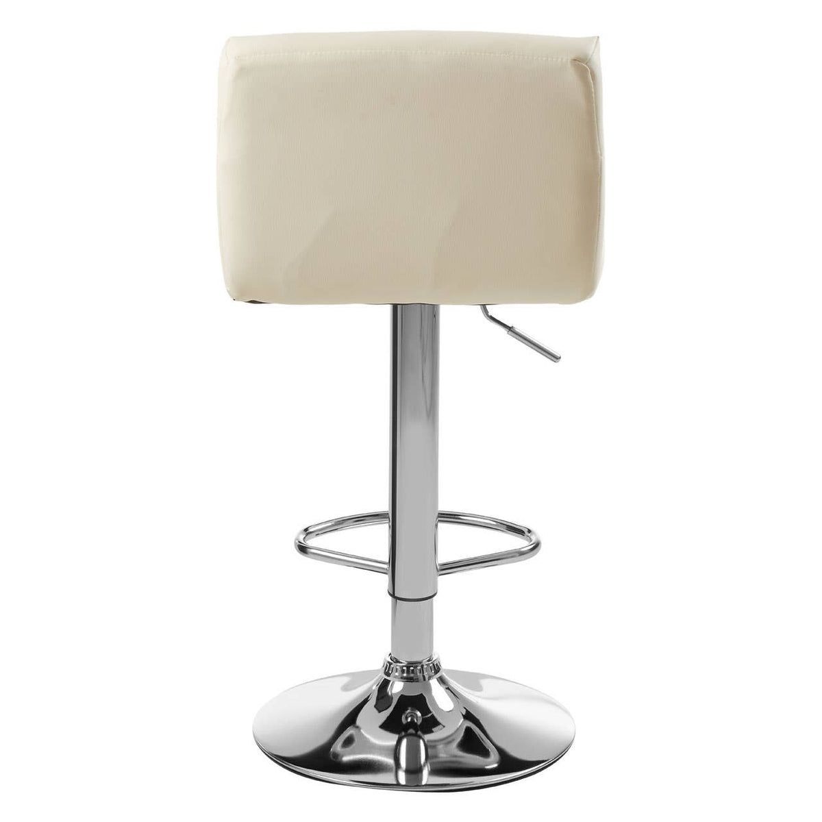 Baina White Seat Bar Stool With Chrome Base.