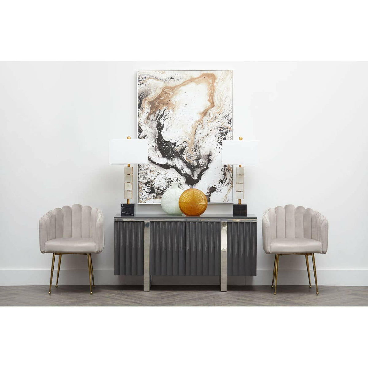 Bari Mink Velvet Dining Chair.