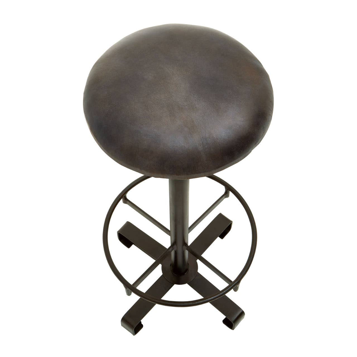 Buffalo Antique Blue Leather Bar Stool.