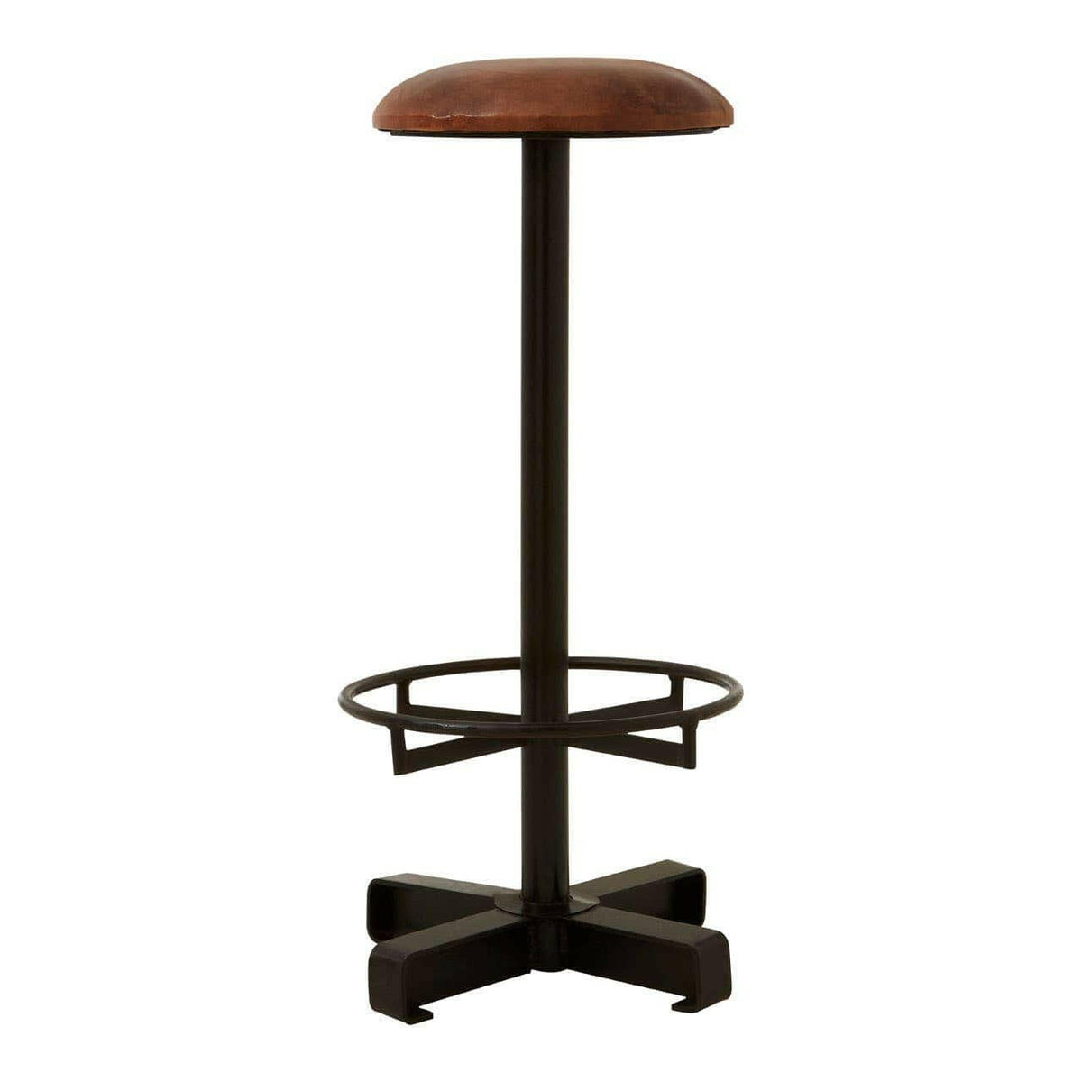 Buffalo Brown Leather Bar Stool.