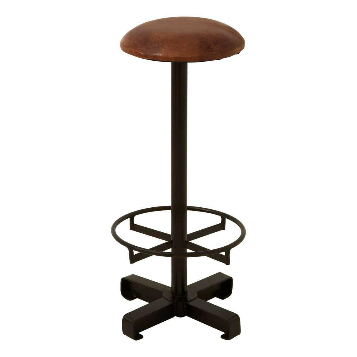 Buffalo Brown Leather Bar Stool.