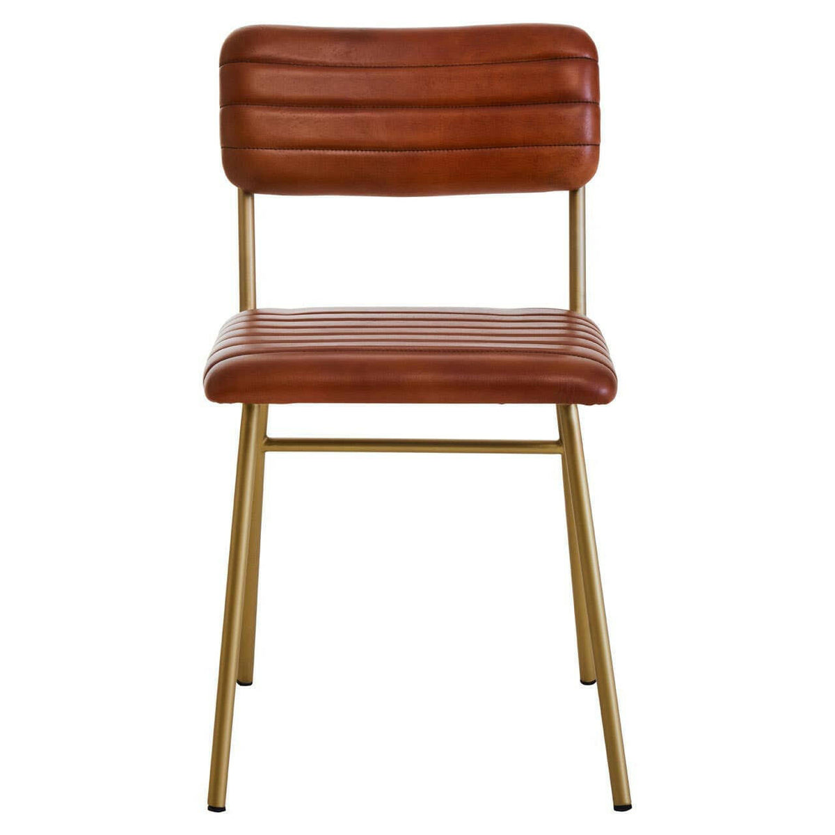 Buffalo Tan Leather Angular Dining Chair.