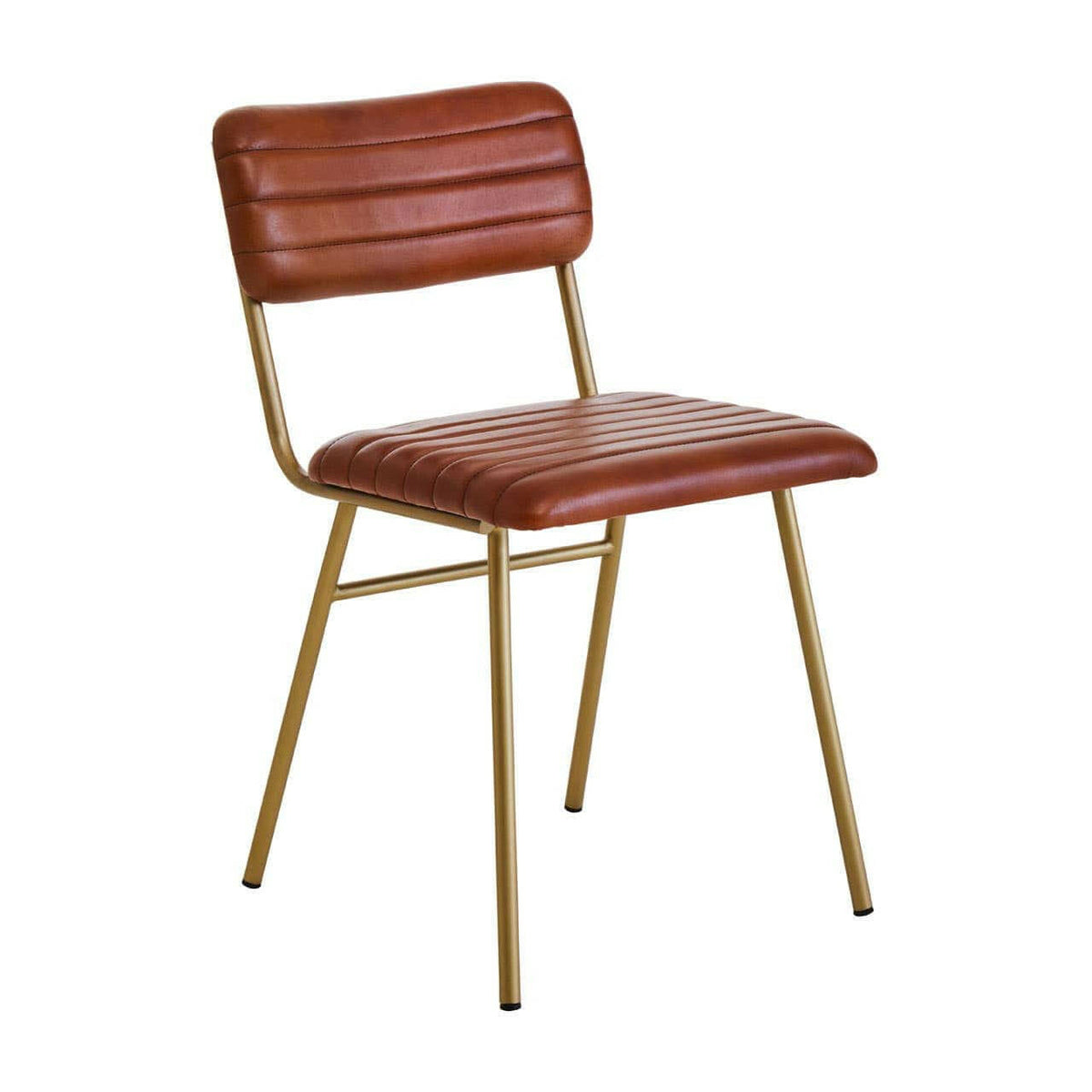Buffalo Tan Leather Angular Dining Chair.
